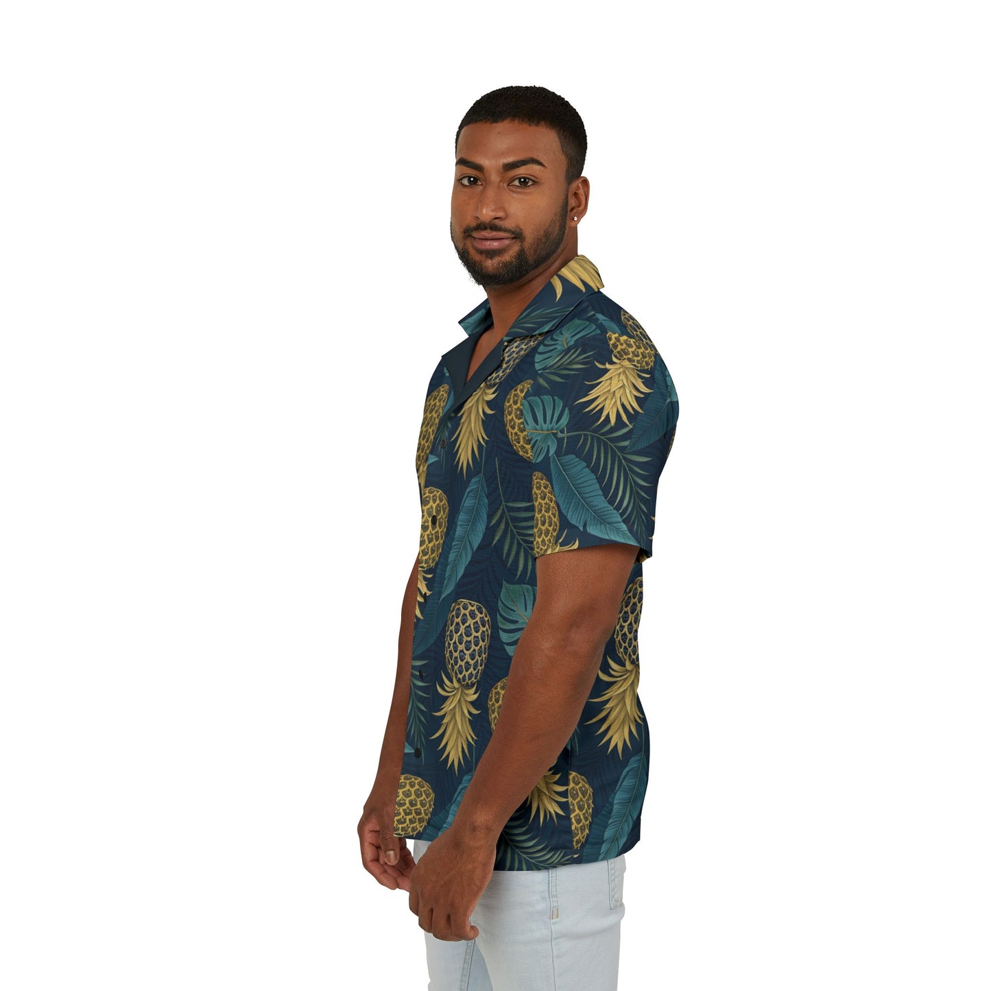 Tropical Pineapple Hawaiian Camp Shirt - Men's Summer Attire