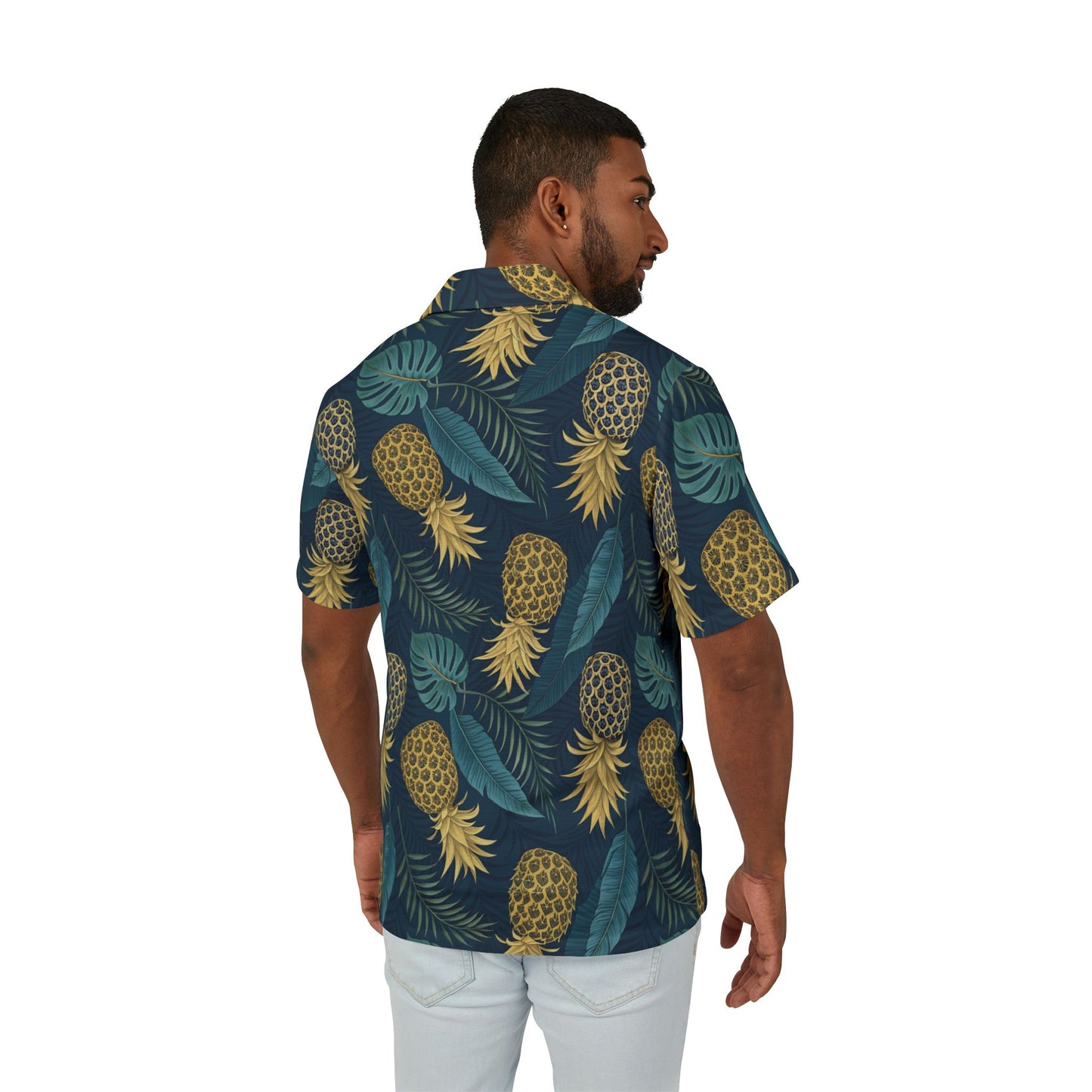 Tropical Pineapple Hawaiian Camp Shirt - Men's Summer Attire