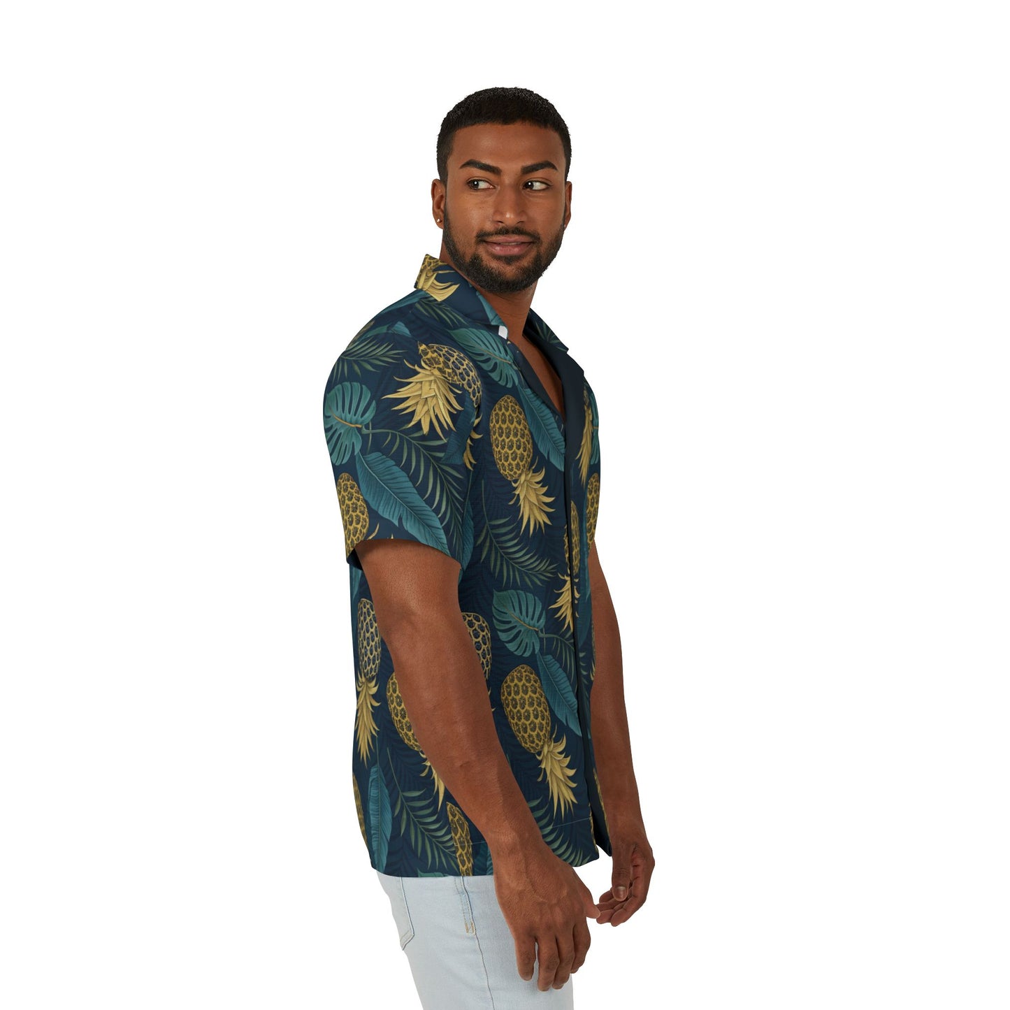 Tropical Pineapple Hawaiian Camp Shirt - Men's Summer Attire