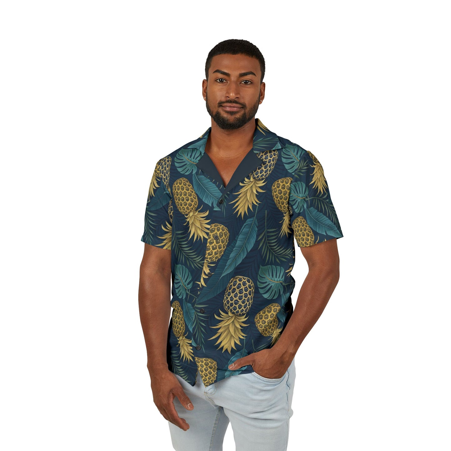 Tropical Pineapple Hawaiian Camp Shirt - Men's Summer Attire